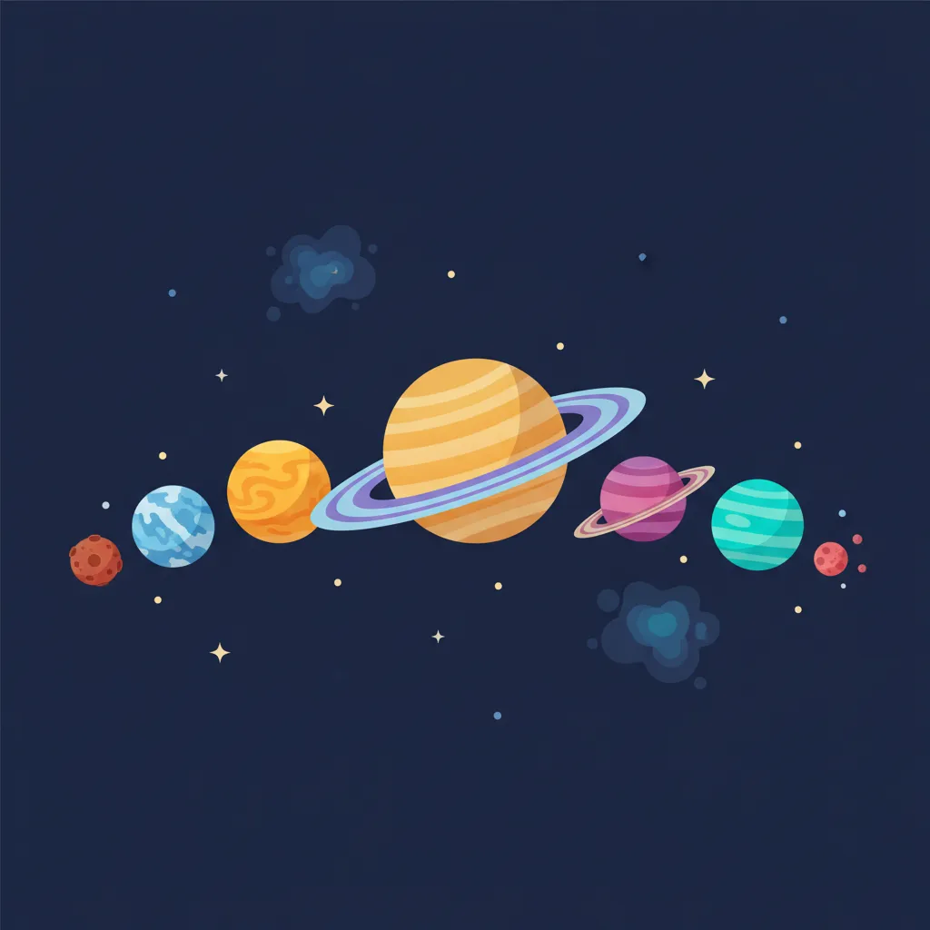 The eight planets of the Solar System